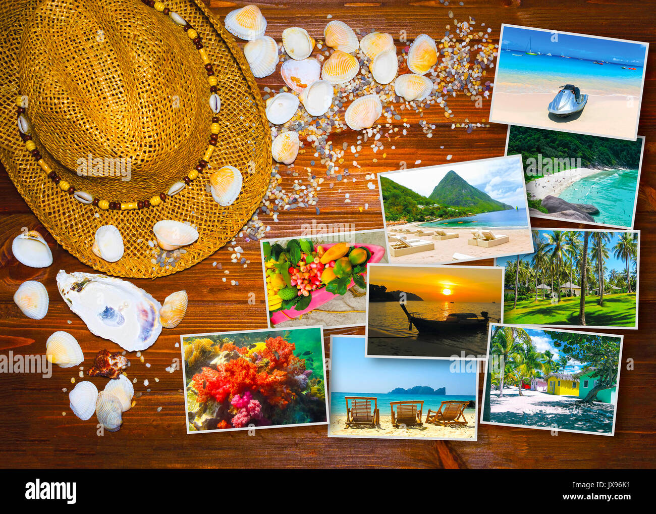 Le voyage, tourisme concept - collage d'images de la Thaïlande Banque D'Images