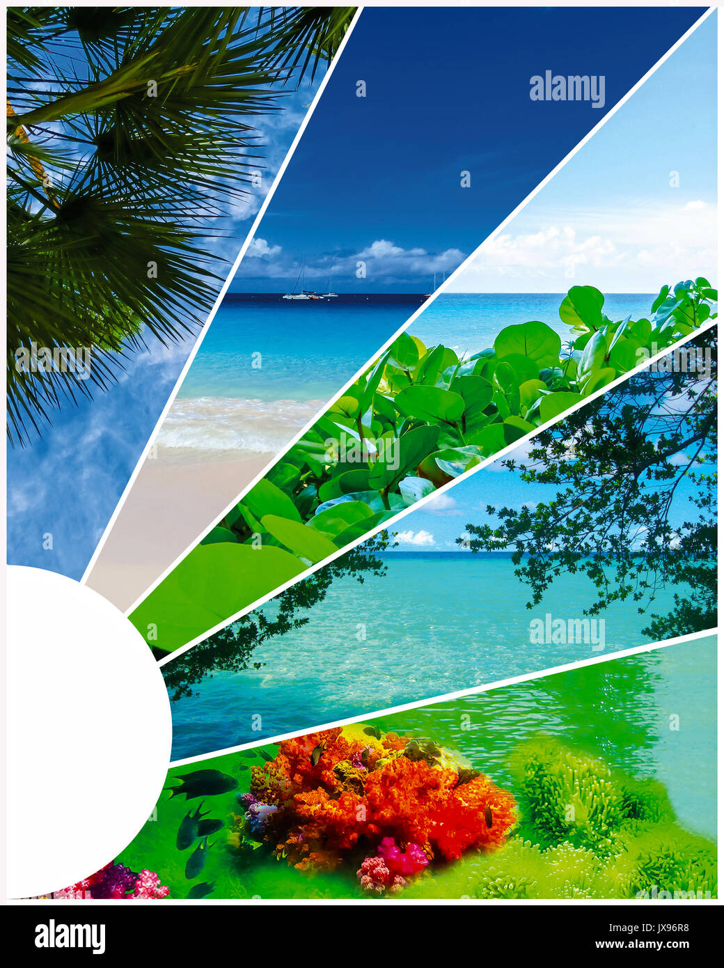 Collage d'images de plage en été - nature et voyage background Banque D'Images
