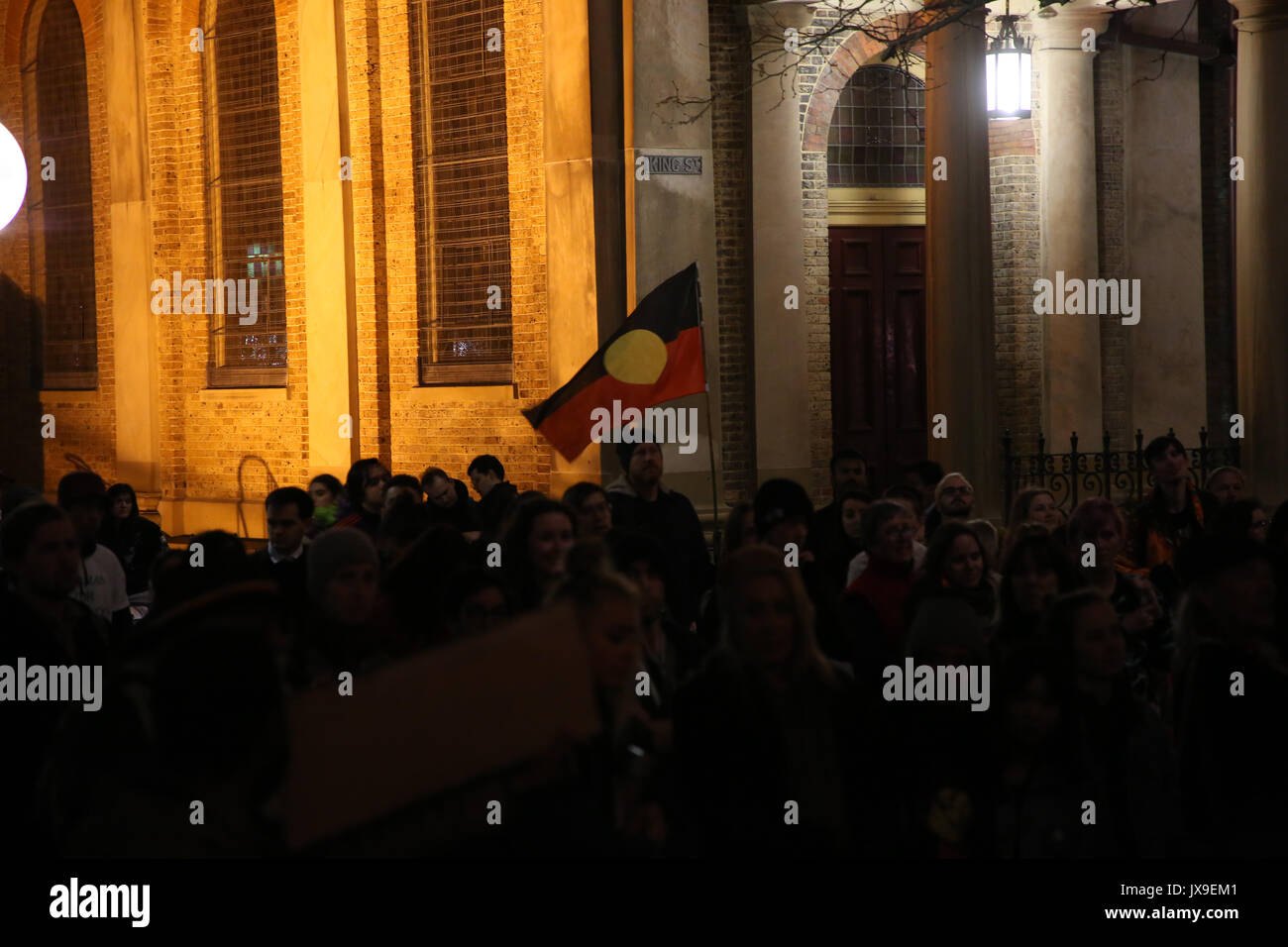 Un rassemblement a eu lieu sur l'Aboriginal and Torres Strait Islander Children's Day à la Cour suprême à Sydney NSW pour exiger l'auto-détermination pour First Nat Banque D'Images