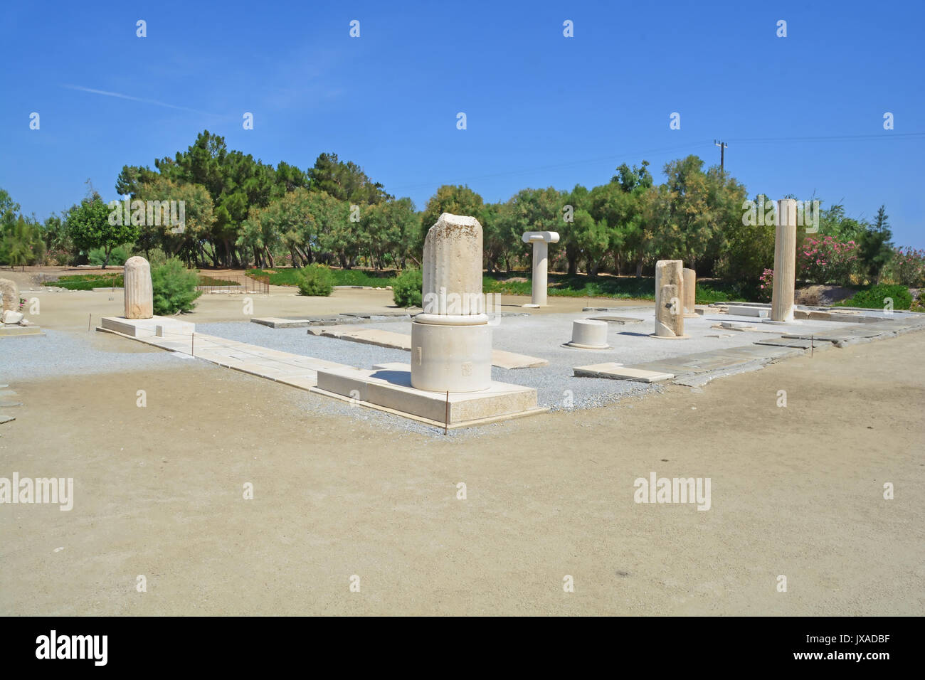 Temple d'Apollon, Naxos, ruines de la Portara plan du Banque D'Images