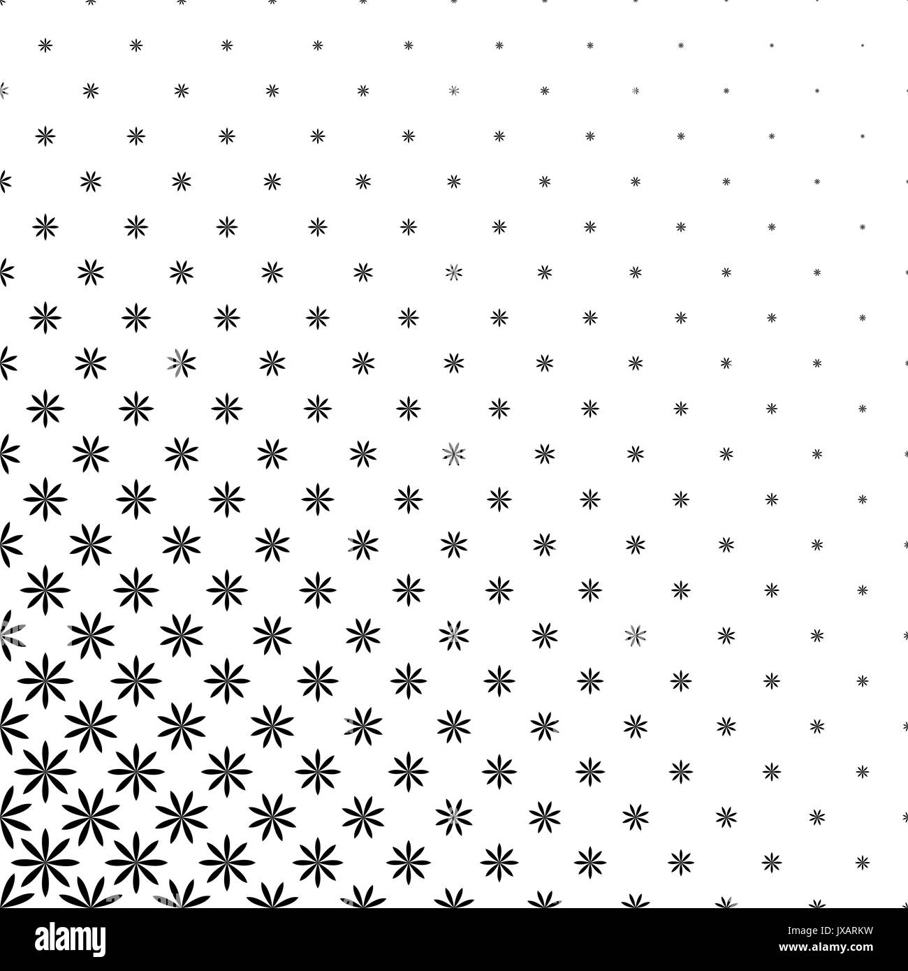 Motif de fleurs stylisées géométriques monochromatiques - abstract floral background vector graphic design Illustration de Vecteur