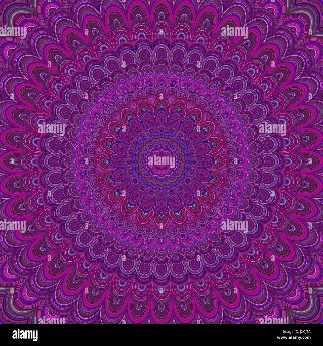 Mandala violet foncé fond ornement - vecteur conception graphique motif symétrique d'ellipses concentriques Illustration de Vecteur