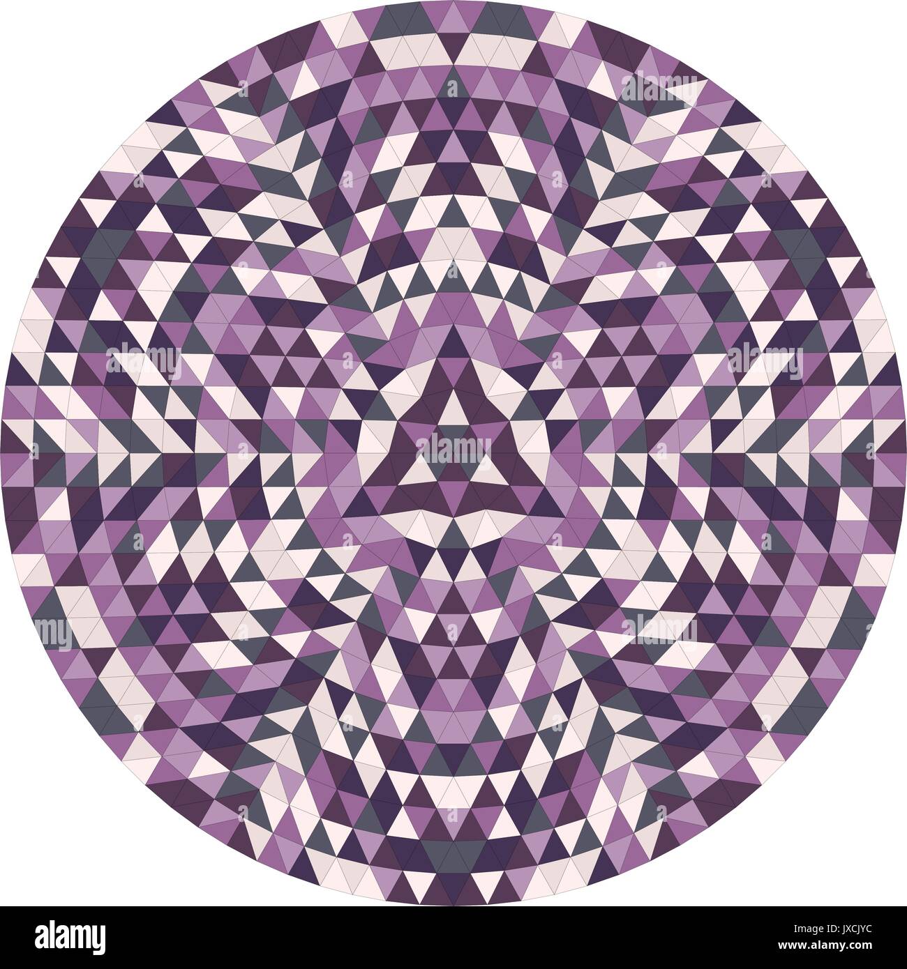 Triangle géométrique ronde mandala symbole conception kaléidoscopique - art numérique modèle vecteur symétrique Illustration de Vecteur