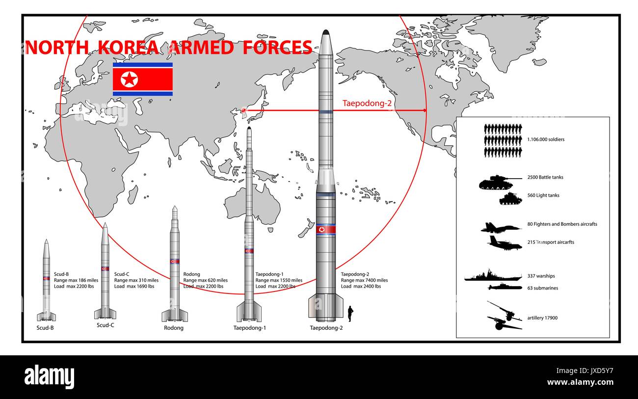 Infographies sur la Corée du Nord la force armée - Vector Illustration Illustration de Vecteur