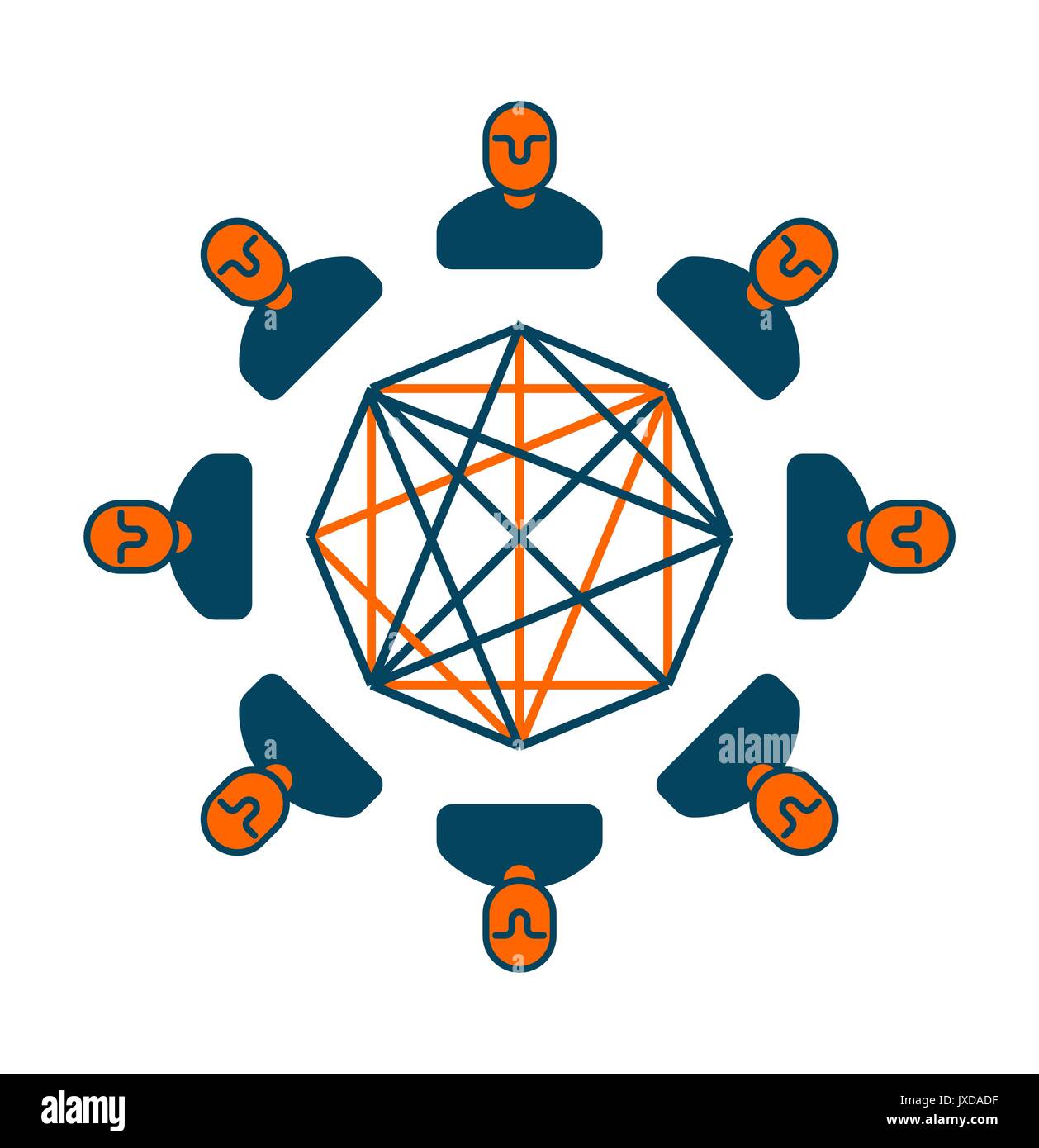 Département de la réunion en signe de bureau. Les responsables de communication. Symbole du concept d'entreprise Illustration de Vecteur