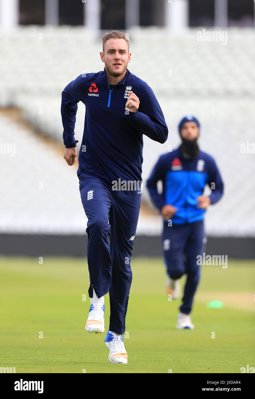 L'Angleterre Stuart durant la session des filets larges à Edgbaston, Birmingham. Banque D'Images