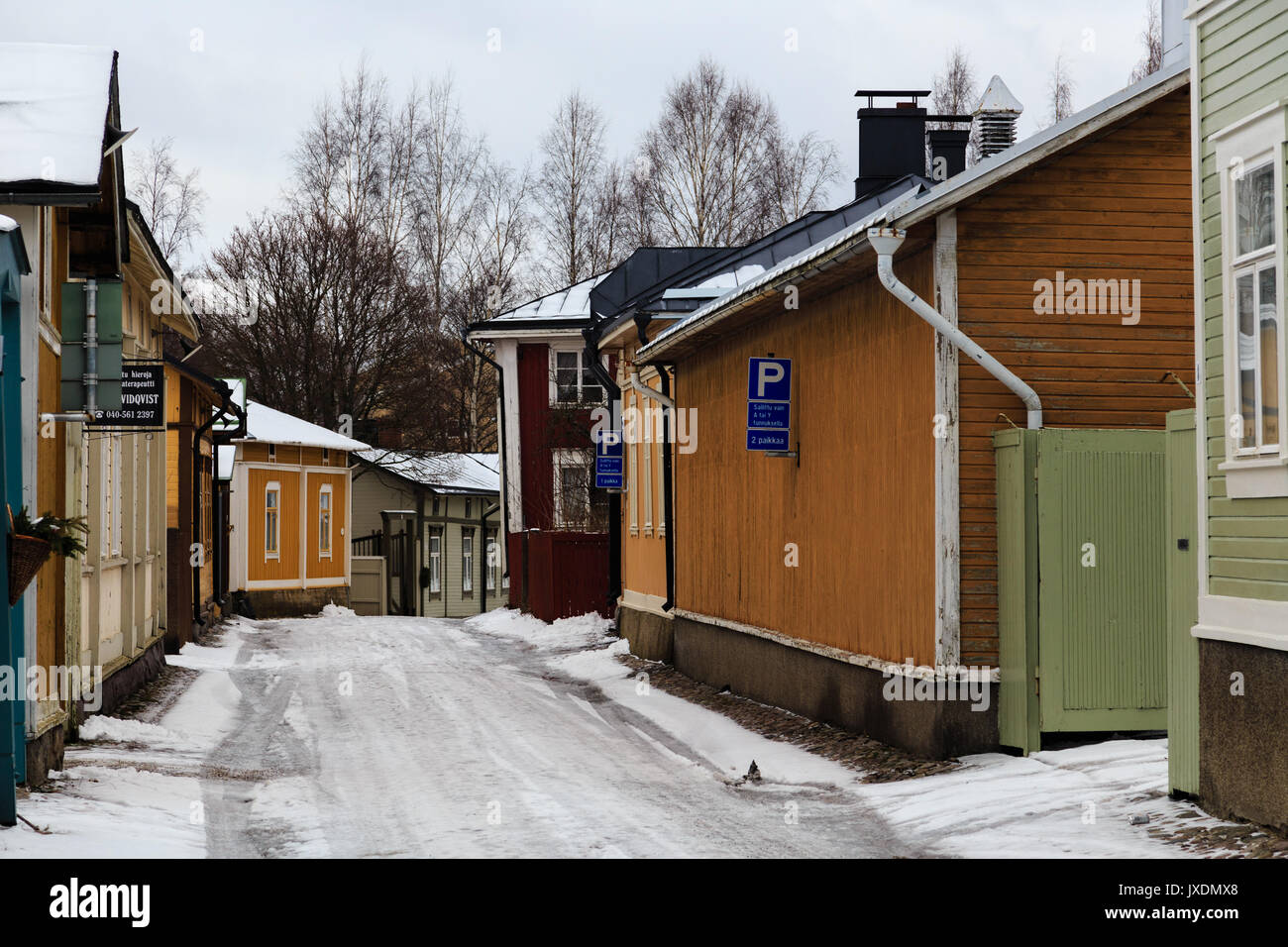 Une rue à Rauma, Finlande Banque D'Images
