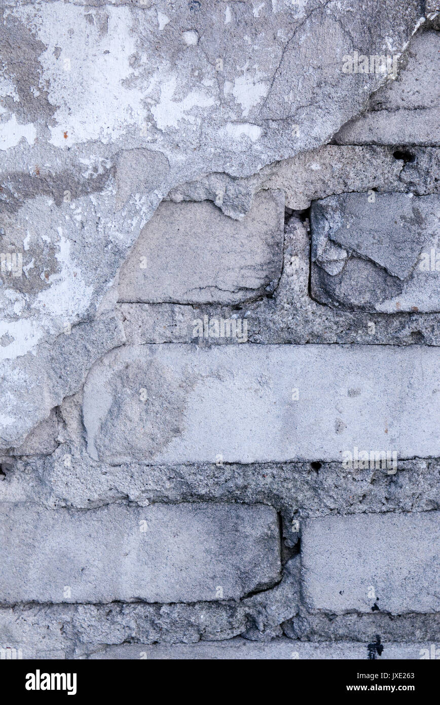 Mur de brique détruite Banque D'Images