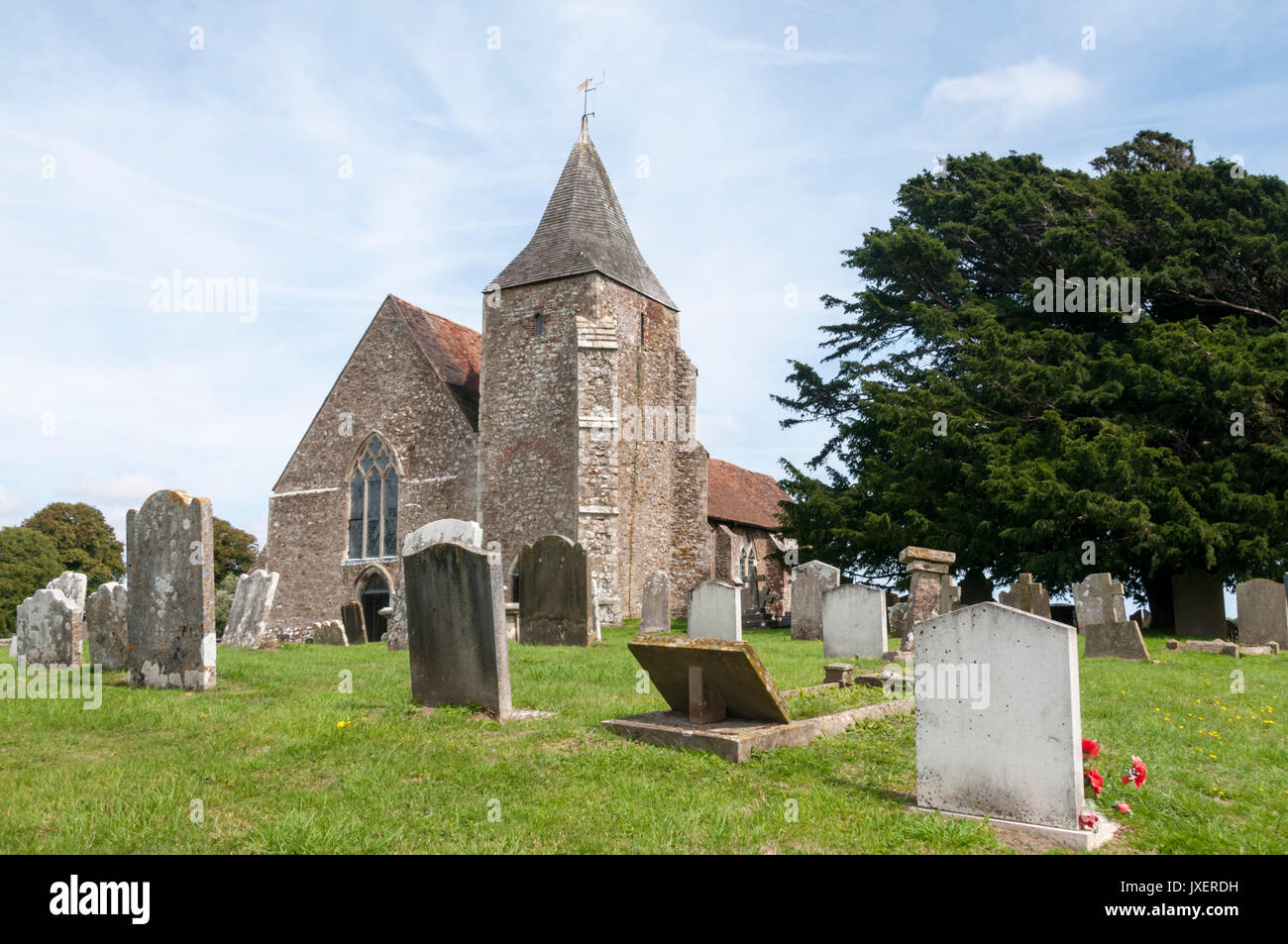 Église de St Clement, Old Romney sur Romney Marsh, Kent. Banque D'Images