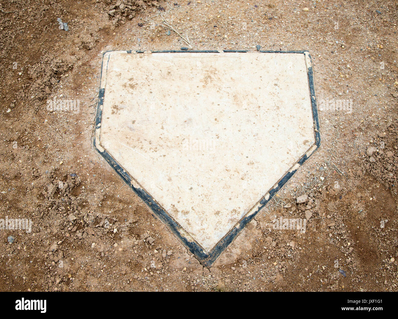Accueil plaque sur un terrain de baseball Banque D'Images