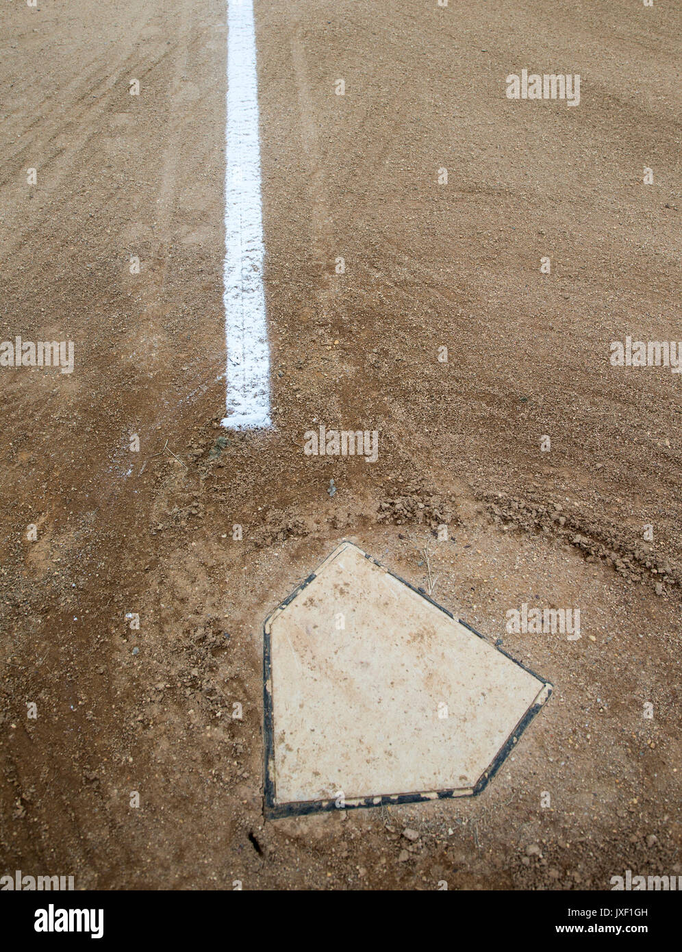 À Homeplate un terrain de baseball dans le New Jersey Banque D'Images