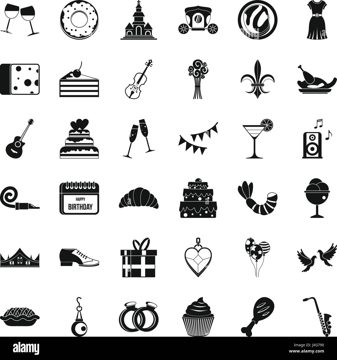 Icons set banquet, le style simple Image Vectorielle Stock - Alamy
