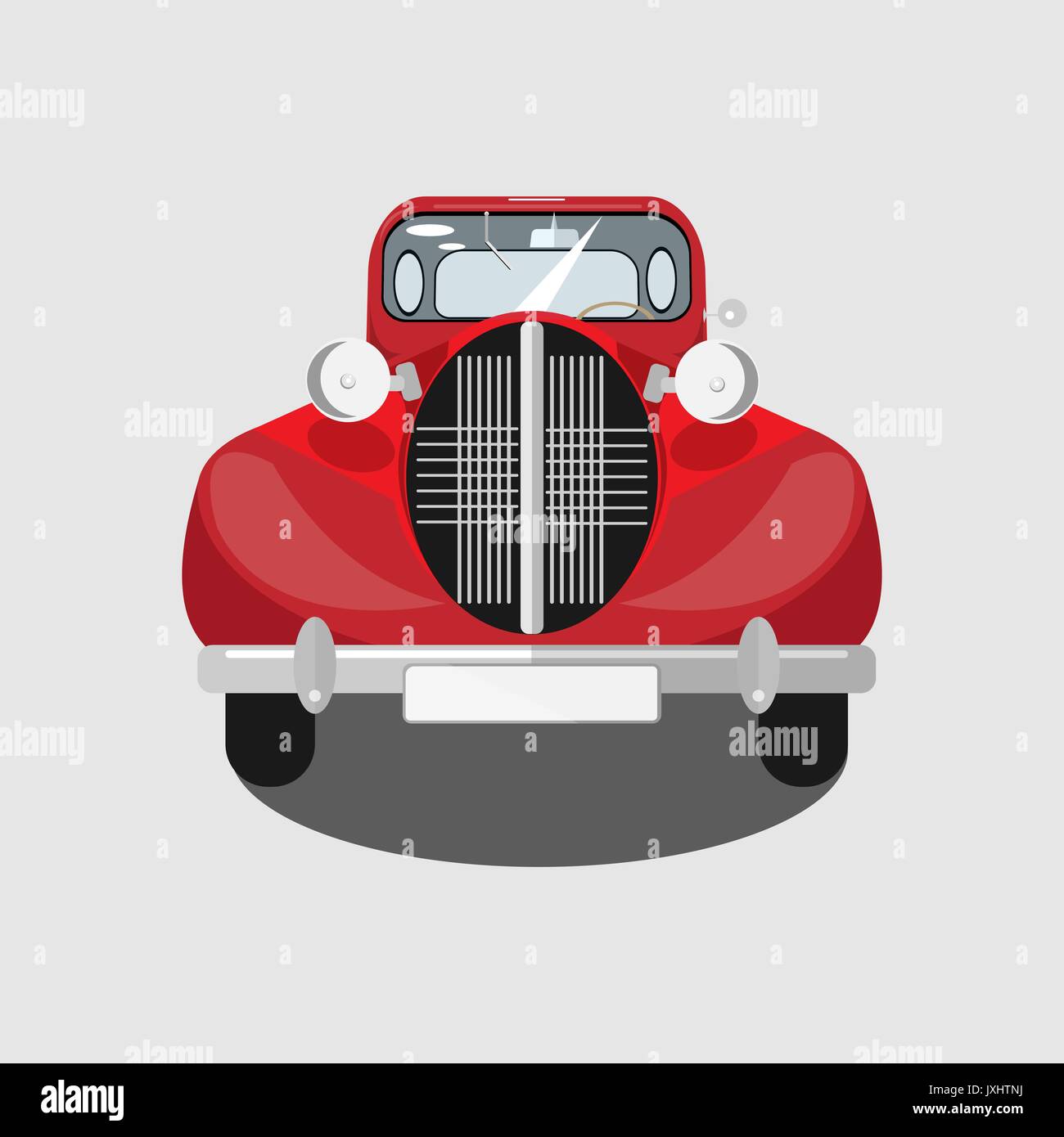 Voiture classique rouge isolé Illustration de Vecteur