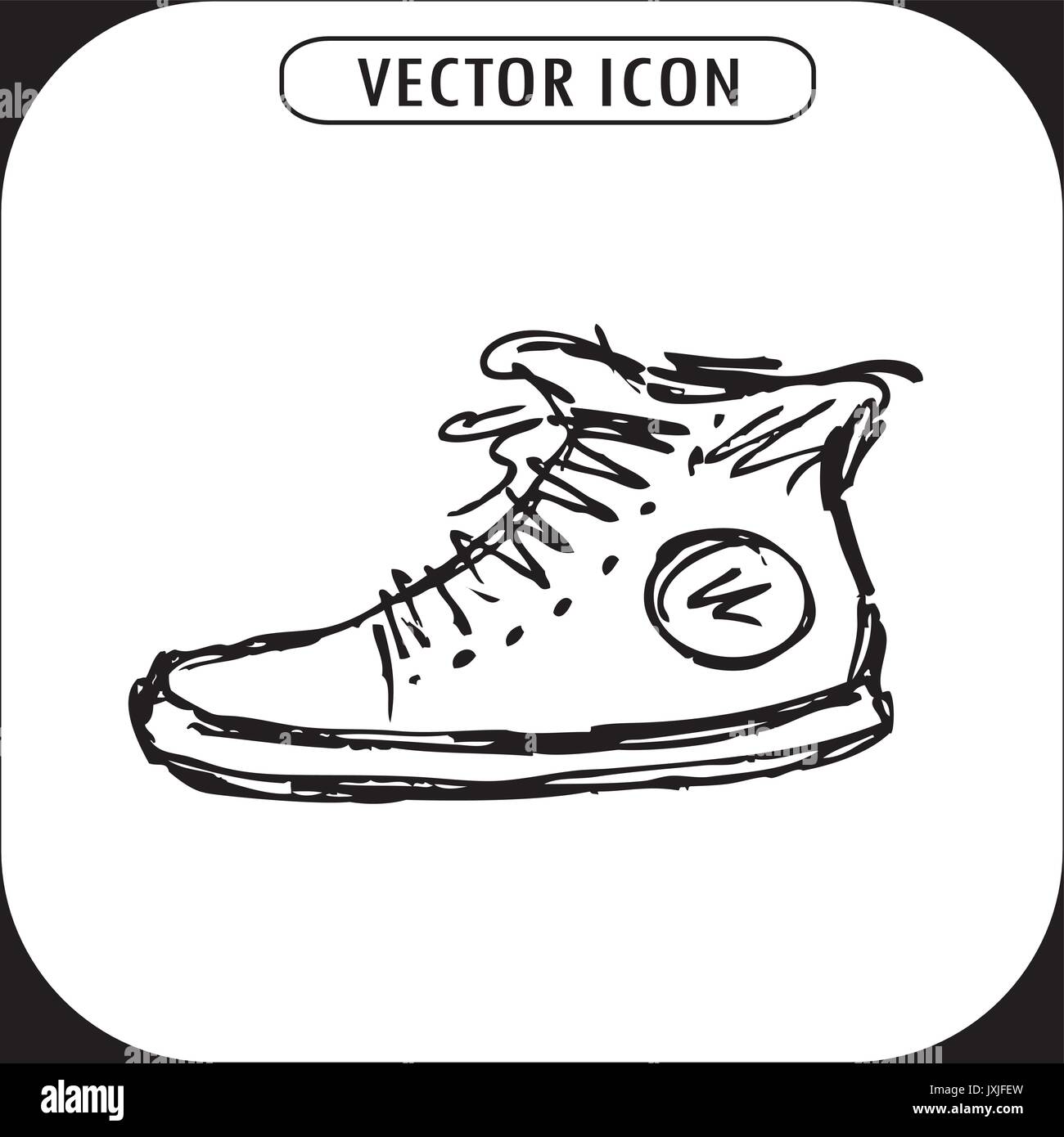 Les chaussures de sport, dessin à la main, l'icône vecteur Illustration de Vecteur