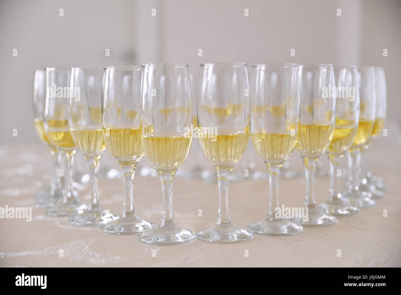 Verres de champagne modalités de réception de mariage Banque D'Images