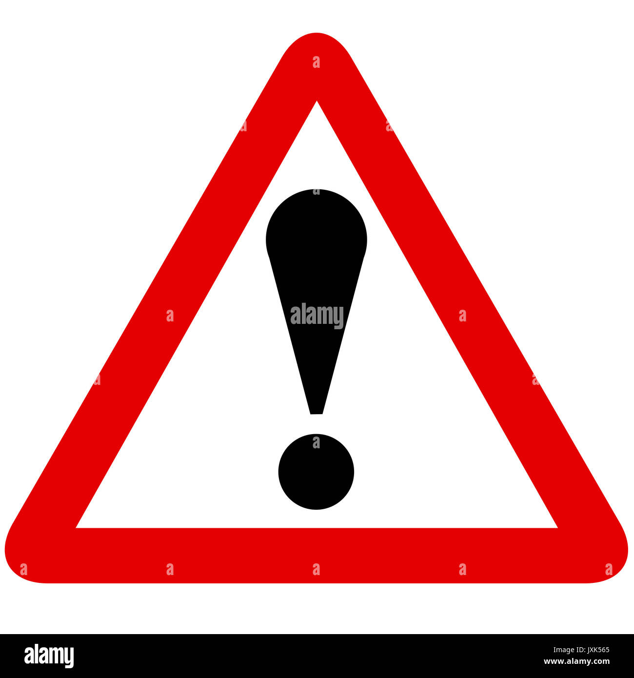 Autre danger road sign on white background Banque D'Images