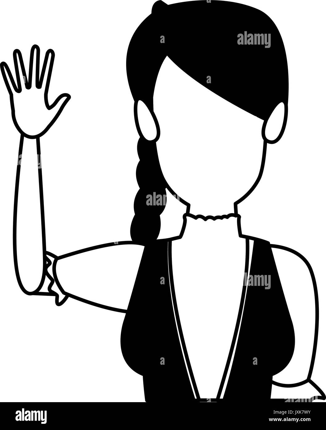 Portrait happy swiss woman waving hand Illustration de Vecteur