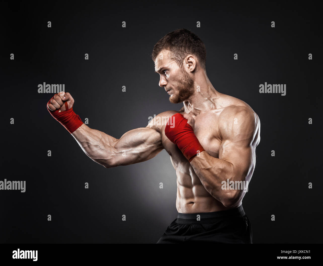 MMA fighter s'est préparée pour la lutte Banque D'Images