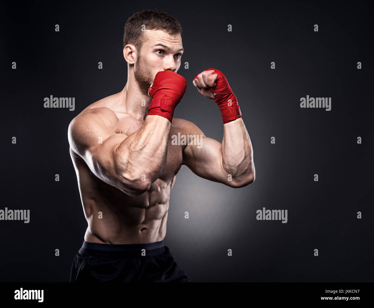 MMA fighter s'est préparée pour la lutte Banque D'Images