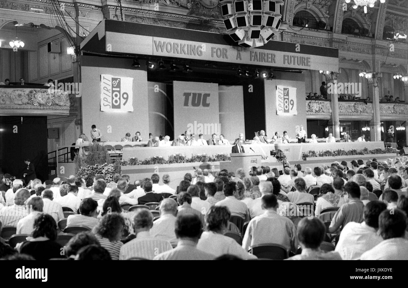 Vue générale du Trades Union Congress à Blackpool, Angleterre le 4 septembre 1989. Banque D'Images