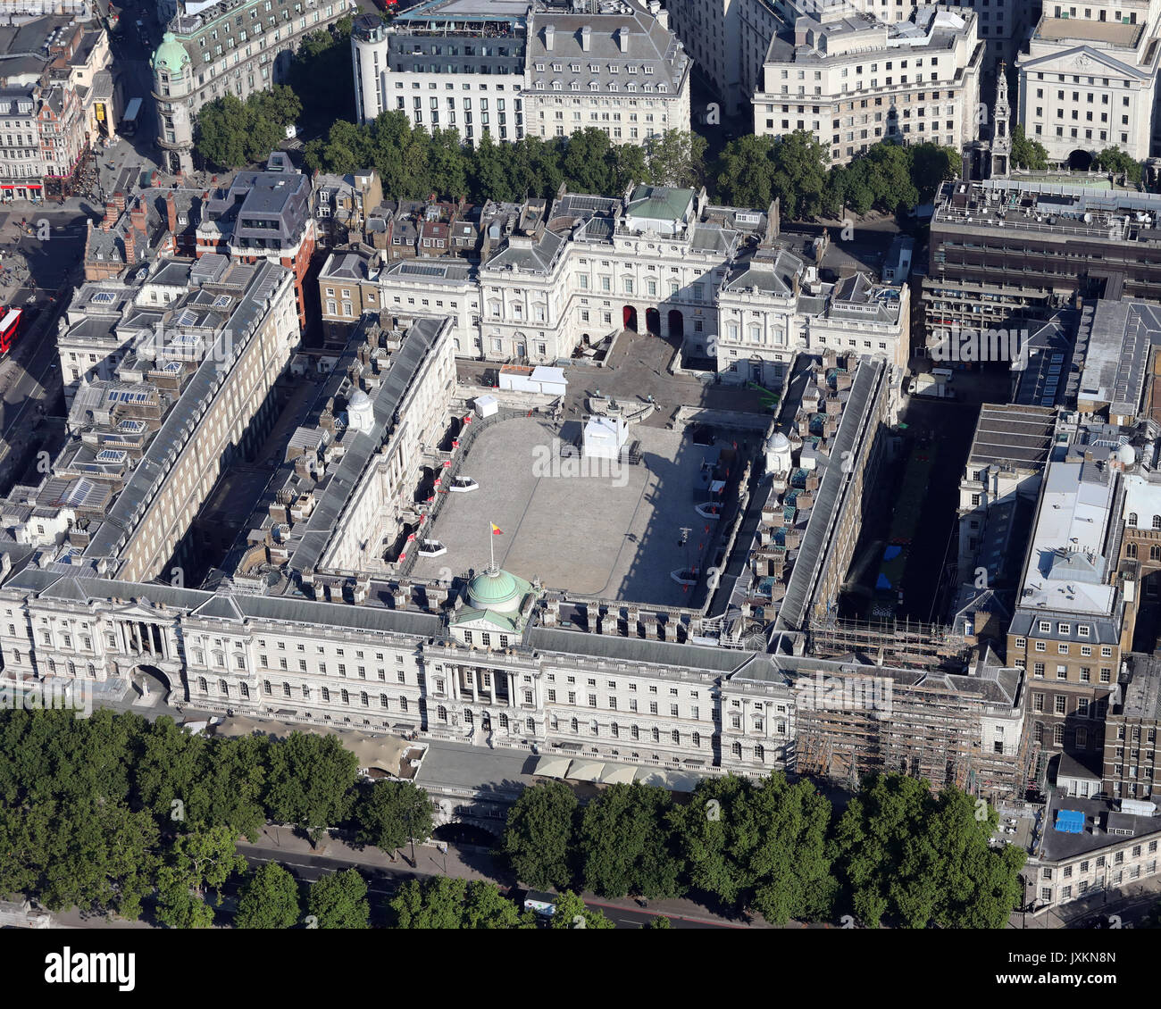 Vue aérienne de Somerset House sur Strand, London, UK Banque D'Images