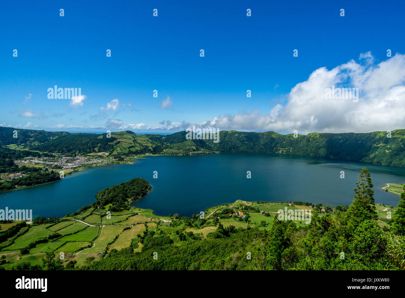 Lagoa Azul, Sete Cidades, Sao Miguel, Açores, Portugal Banque D'Images