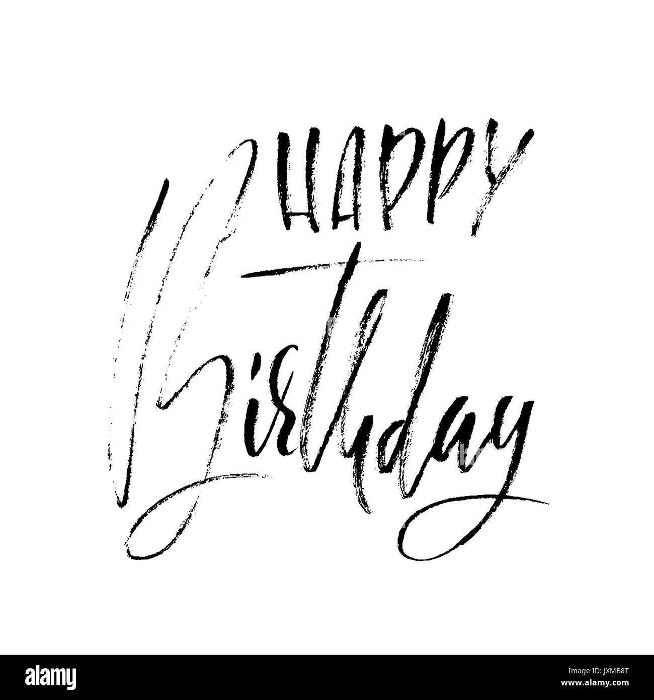 Joyeux anniversaire brosse moderne lettrage pour invitation et carte de souhaits, estampes et affiches. Inscription manuscrite. Dessin calligraphique. Vector illustration. Illustration de Vecteur
