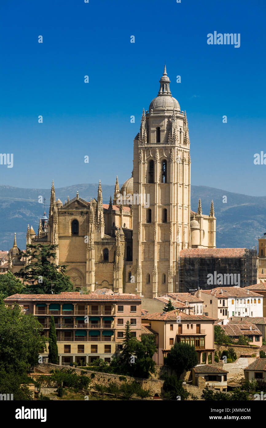 La cathédrale de Ségovie est de style gothique de la cathédrale catholique romaine de Segovia, Espagne Banque D'Images