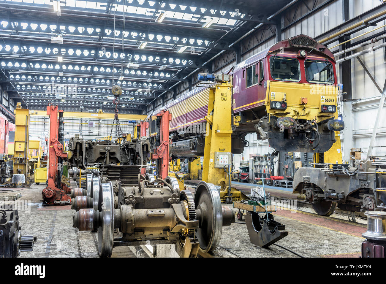 Train locomotives en travaux publics Banque D'Images