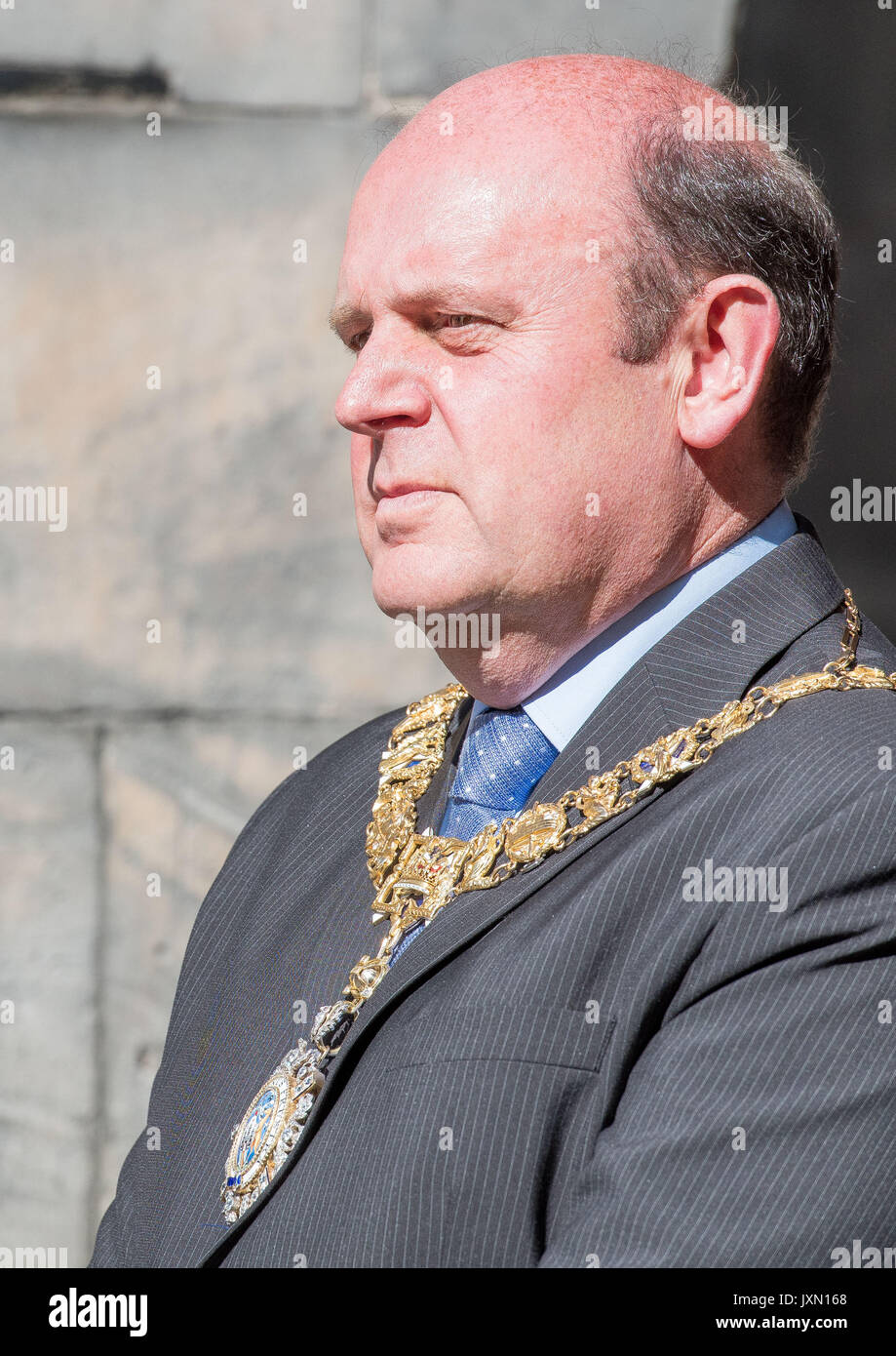 La Très Honorable, Maire de la ville d'Édimbourg, Frank Ross, a officiellement accueilli le Japon d auto-défense au sol de la bande centrale c Banque D'Images