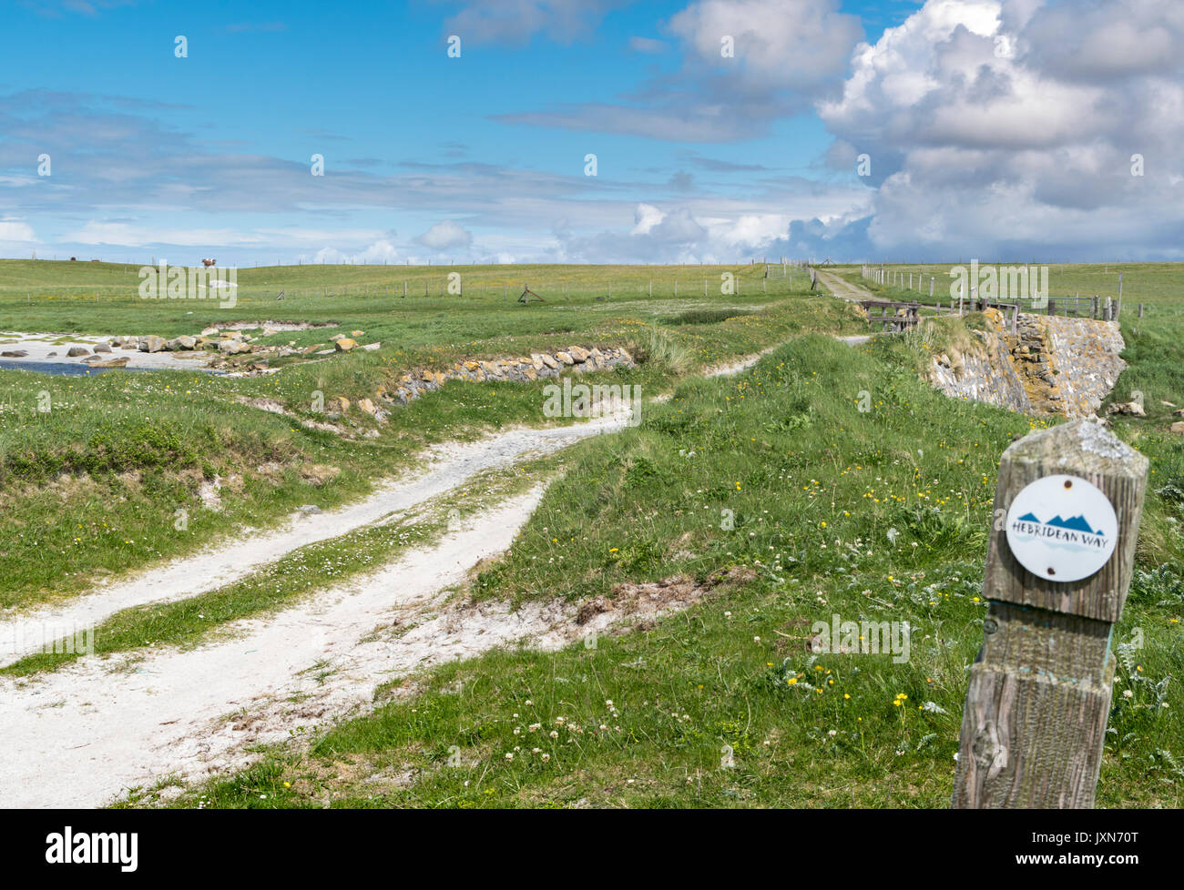 Chemin des Hébrides, Howmore, South Uist . Banque D'Images