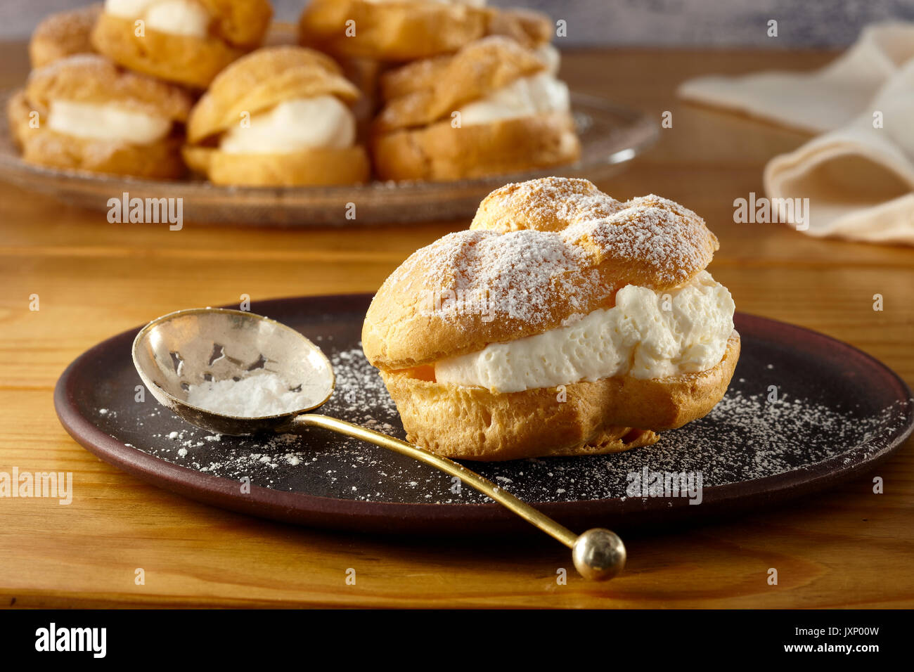 Produits laitiers de ccream puffs Banque D'Images