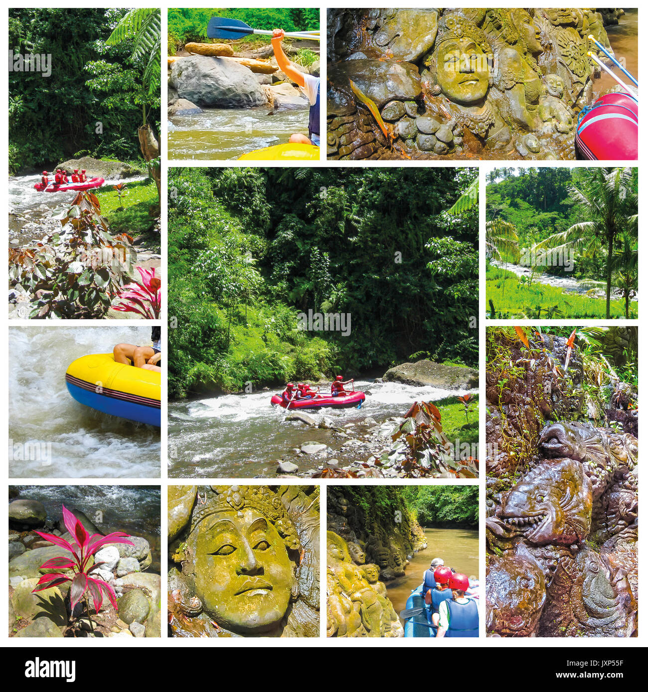 Rafting dans le canyon sur la rivière de montagne, l'Indonésie Balis Banque D'Images