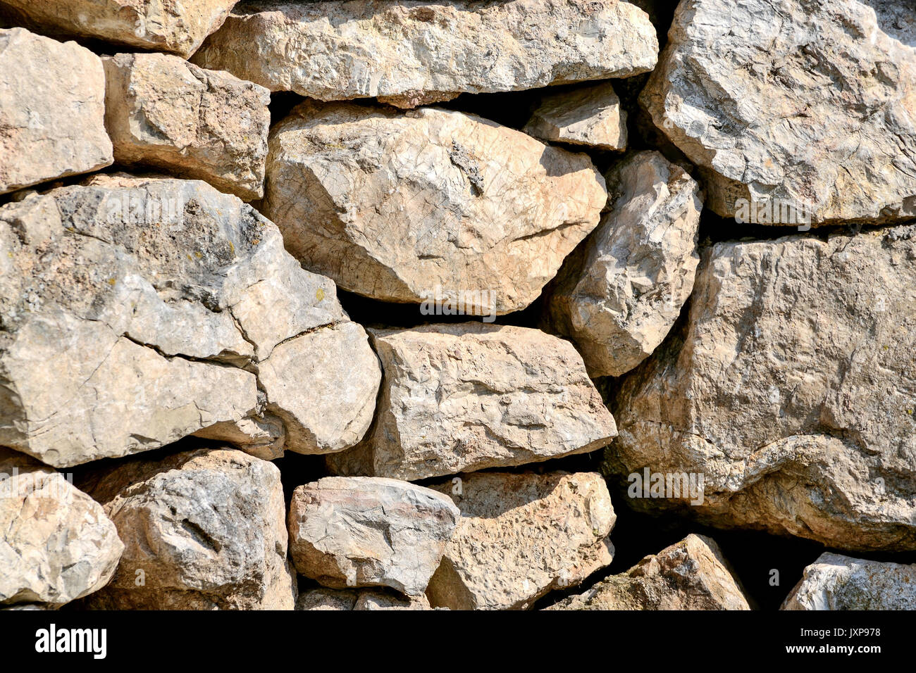Vieux Mur de pierre sans mortier. Le format paysage Photo Stock - Alamy