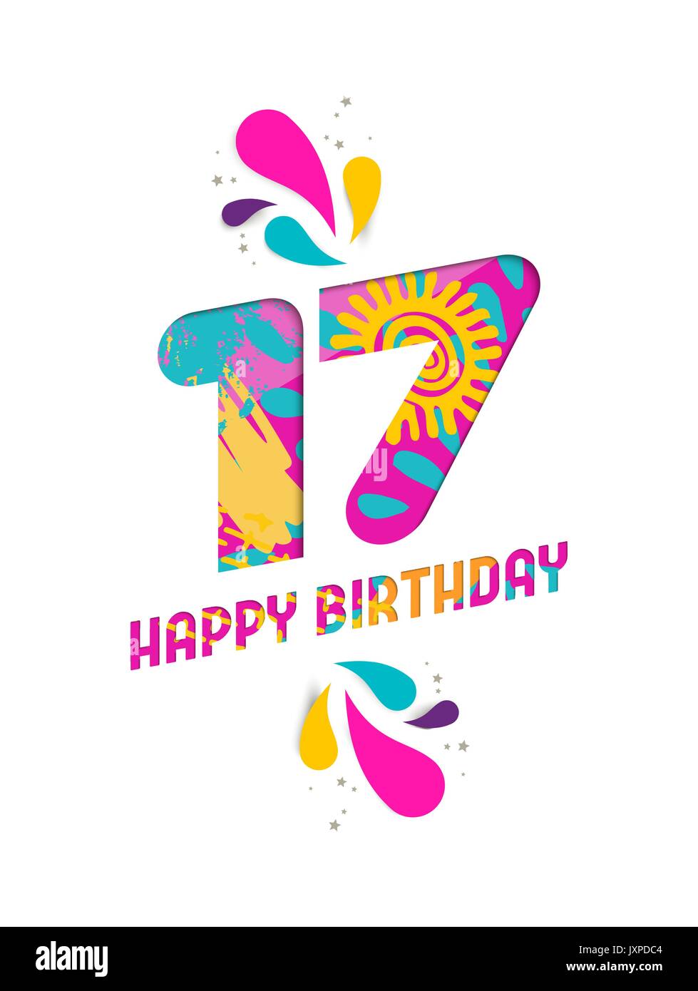 Joyeux Anniversaire 17 Ans 17 Ans Coupe Papier Amusant Numero Et Le Texte De L Etiquette Avec Colourful Abstract Art Dessines A La Main Ideal Pour Un Evenement Special L Affiche De La Gr Joyeux Anniversaire 17 Ans 17 Ans Coupe Papier Amusant Numero Et Le Texte De L Etiquette Avec Colourful Abstract Art Dessines A La Main Ideal Pour Un Evenement Special L Affiche De La Gr