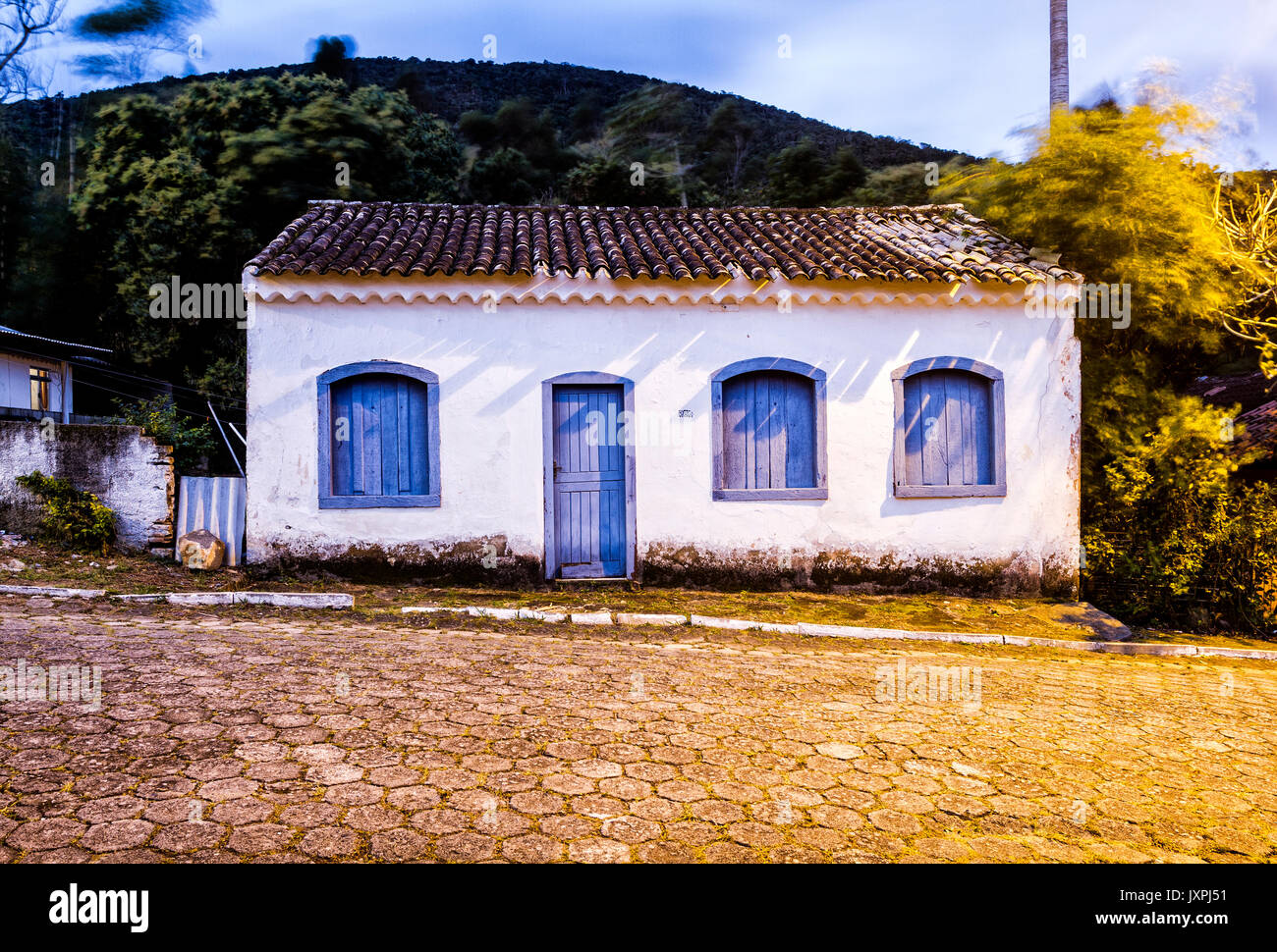 Maison de l'architecture coloniale à Ribeirao da Ilha district. Florianopolis, Santa Catarina, Brésil. Banque D'Images