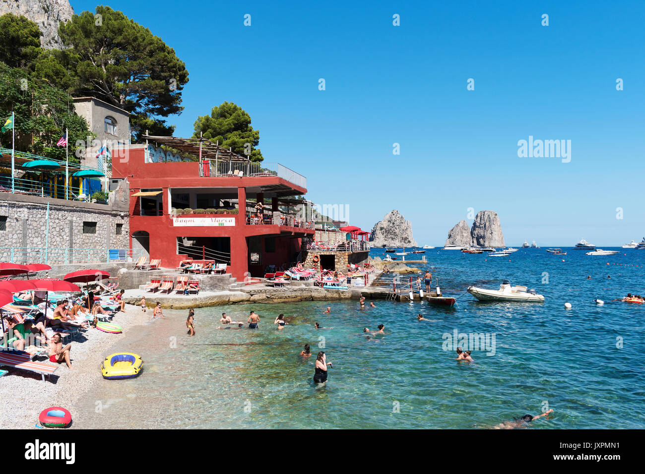 Marina Piccola, sur l'île de Capri, italie Banque D'Images