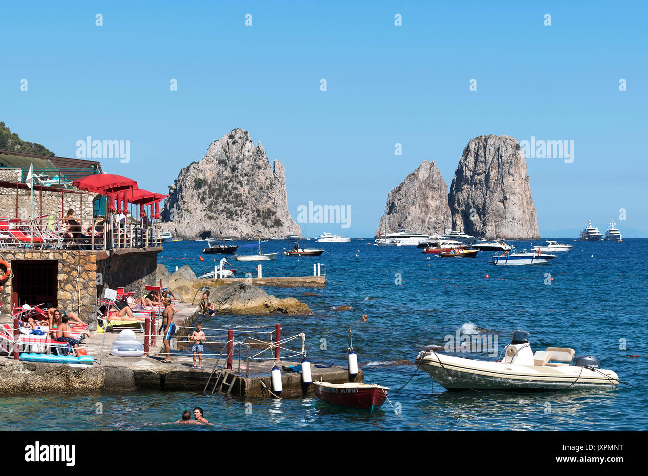 Marina Piccola, sur l'île de Capri, italie Banque D'Images