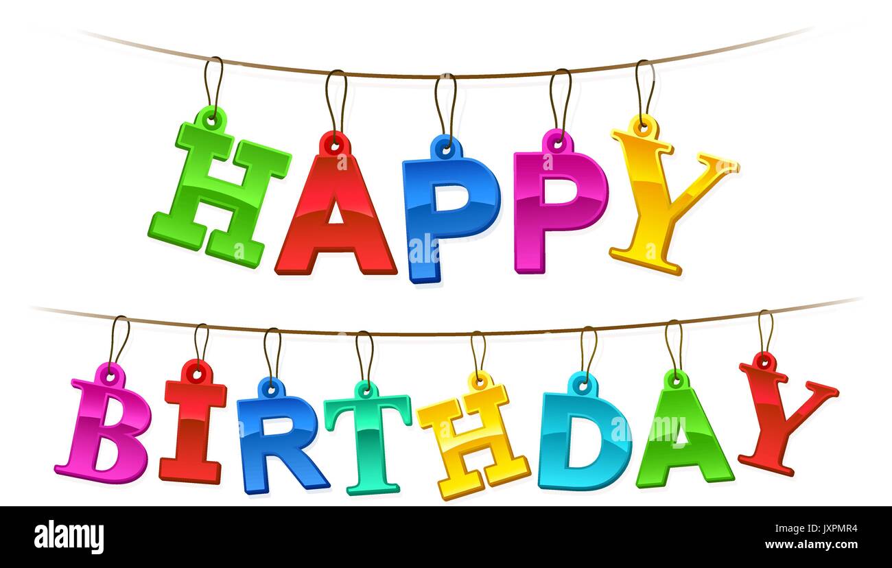 De Couleur Arc En Ciel Joyeux Anniversaire Pendaison Banniere Avec Lettres Concues Comme Des s Sur Une Chaine Dans Un Modele De Conception Pour Une Carte Ou Une Invitation Image Vectorielle Stock Alamy De Couleur Arc En Ciel Joyeux Anniversaire Pendaison Banniere Avec Lettres Concues Comme Des s Sur Une Chaine Dans Un Modele De Conception Pour Une Carte Ou Une Invitation Image Vectorielle Stock Alamy