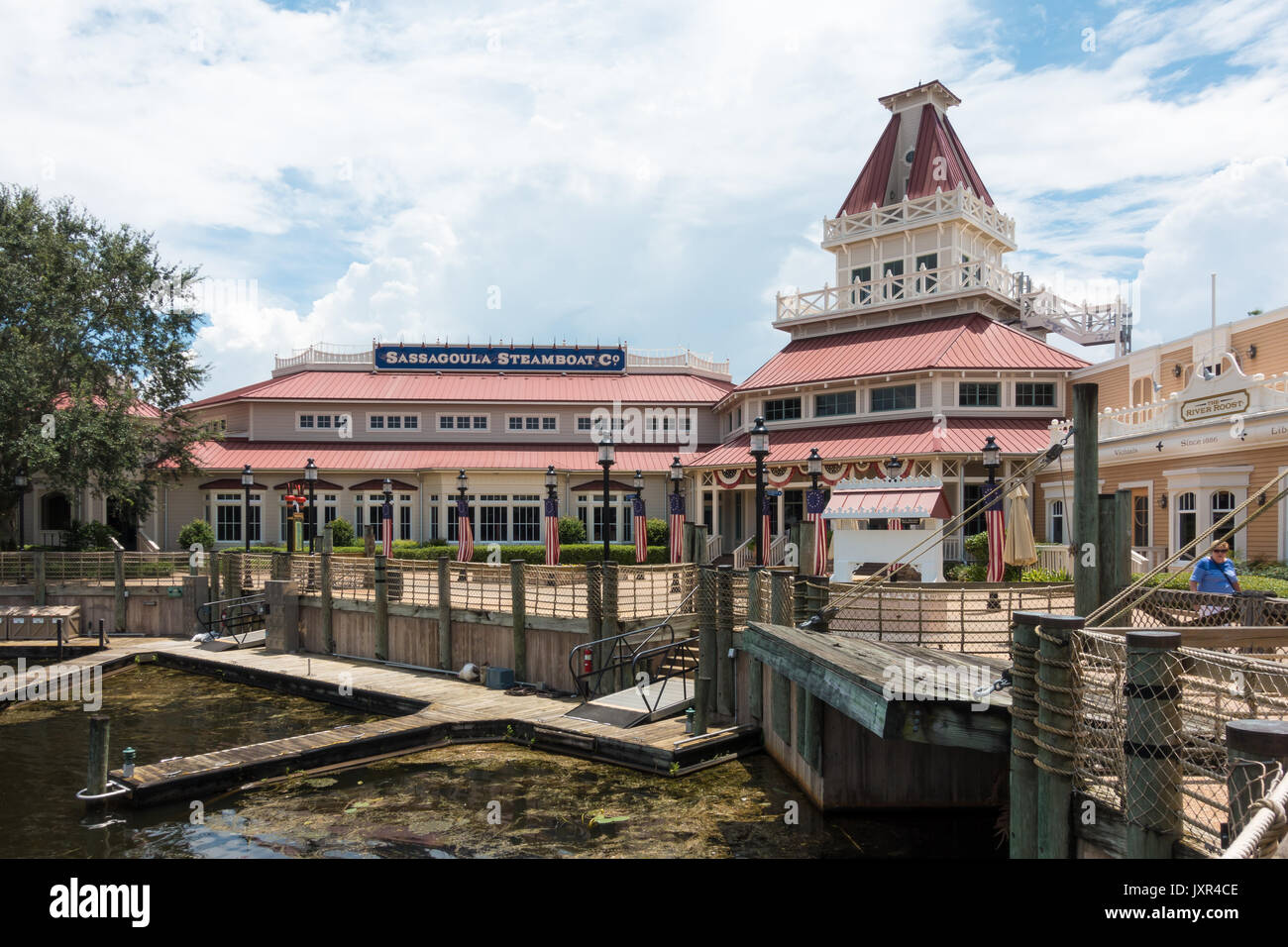 Bâtiment principal de Sassagoula Steamboat Co au Port Orleans Riverside Resort, Walt Disney World, Orlando, Floride. Banque D'Images