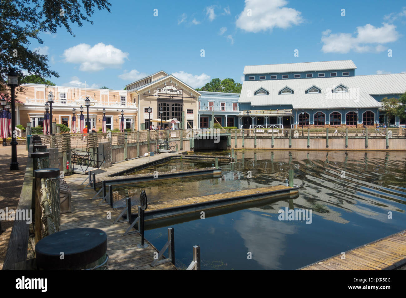 Le port de plaisance de Port Orleans Resort roverside dans Walt Disney World, Orlando, Floride. Banque D'Images