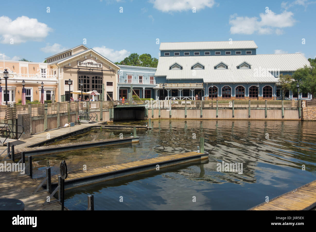 Le port de plaisance de Port Orleans Resort roverside dans Walt Disney World, Orlando, Floride. Banque D'Images
