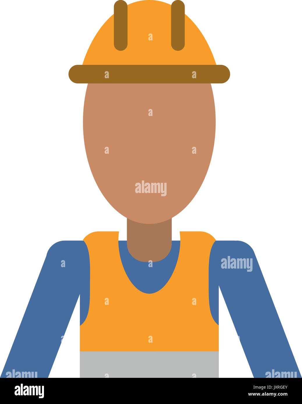 Travailleur de la construction entrepreneur avatar droit Illustration de Vecteur