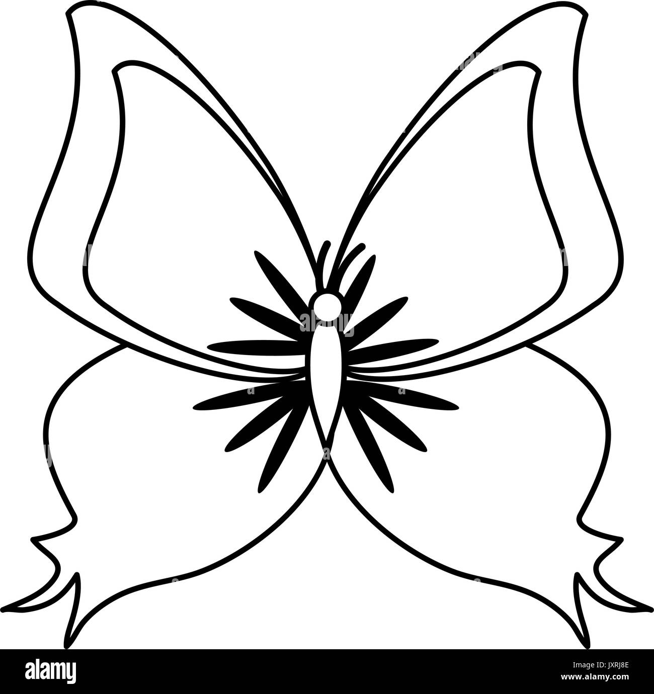 Insecte papillon droit Illustration de Vecteur