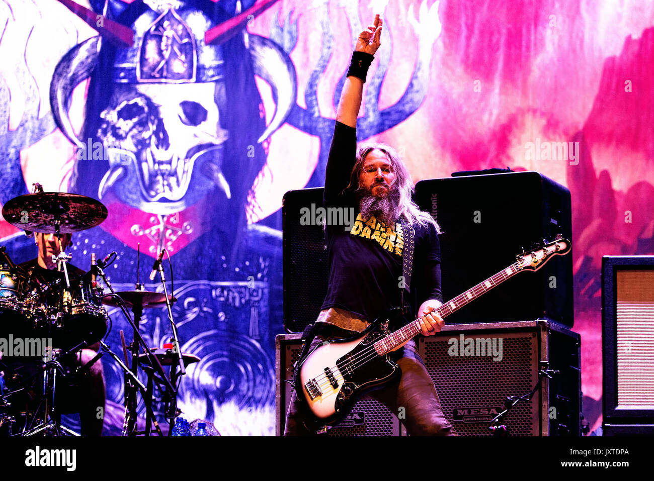 MADRID - JUN 23 : Mastodon (heavy metal) produisent en concert à télécharger (heavy metal music festival) Le 23 juin 2017 à Madrid, Espagne. Banque D'Images