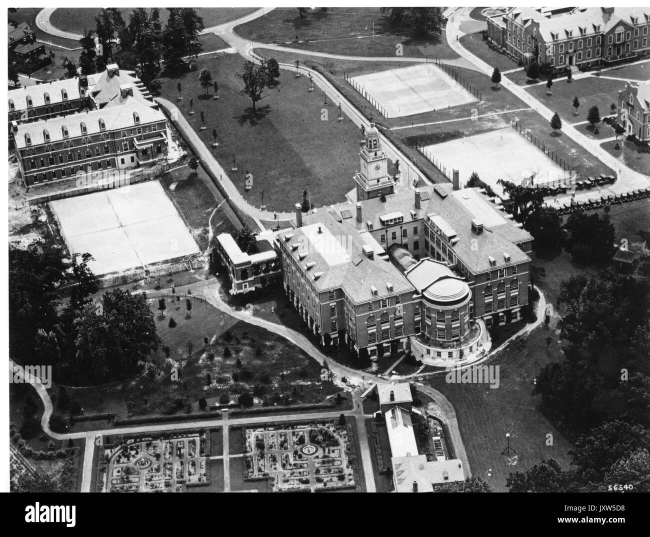 Gilman Hall, vues aériennes, extérieur Homewood, vue sud-est, 1925. Banque D'Images
