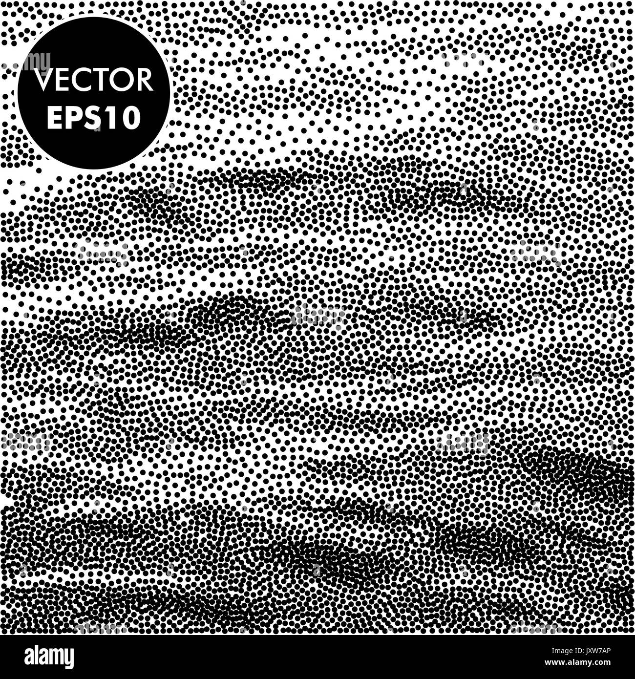 Vector Background Mer. Les vagues en pointillés. Gravure illustration abstraite. Noir et blanc. Illustration de Vecteur