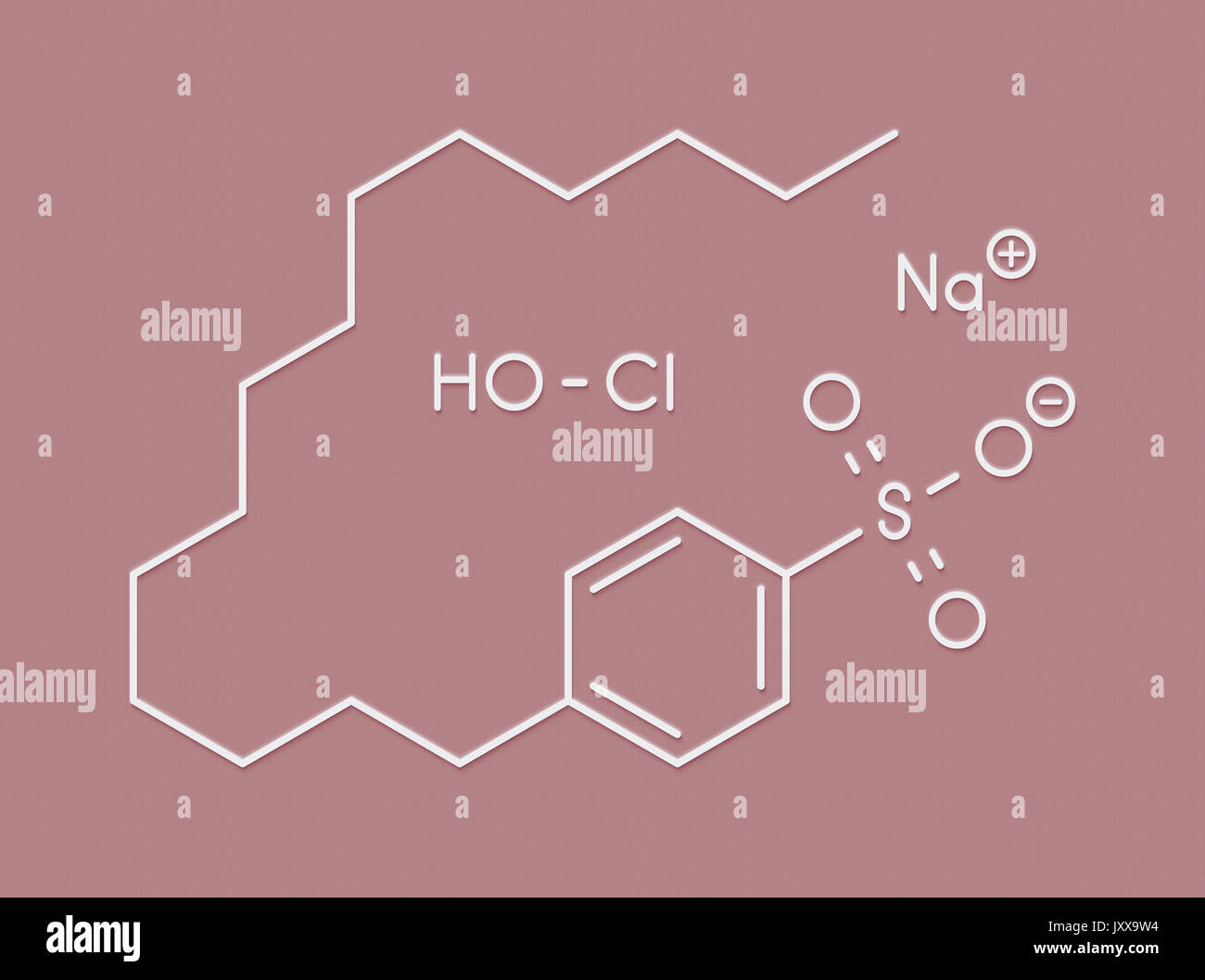 Sodium oxychlorosene molécule antiseptique. Formule topologique. Banque D'Images