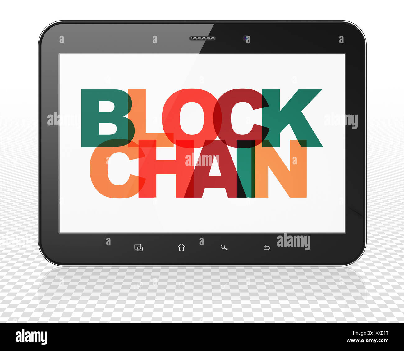 Devises : Tablet PC Ordinateur avec Blockchain sur l'affichage Banque D'Images