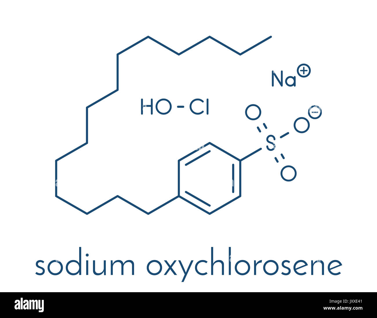 Sodium oxychlorosene molécule antiseptique. Formule topologique. Banque D'Images